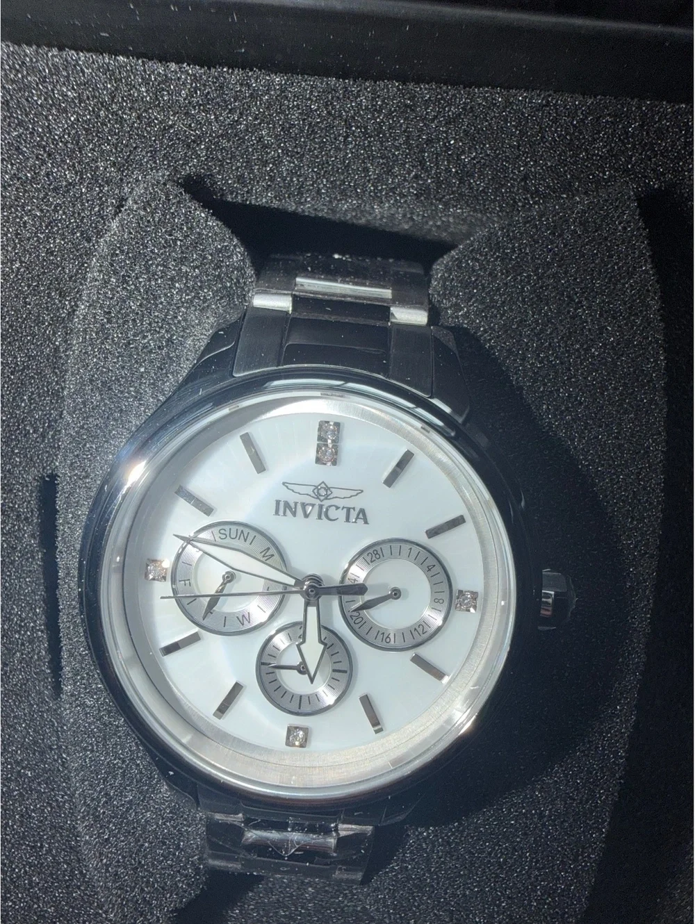 $249 INVICTA ANGEL LUMAMODE WOMANS WATCH 38mm WITH MOTHER OF PEARL DIAL